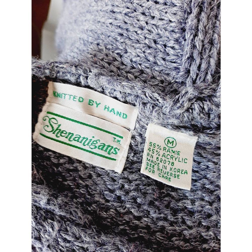 Shenanigans hand knit medium gray chunky pullover sweater - Picture 3 of 3